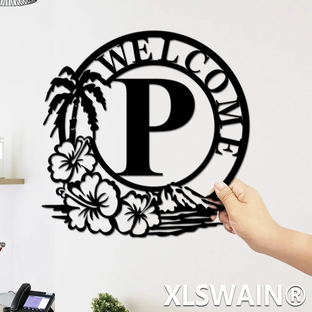 CIFBUY Metal Wall Art Iron Hanging Decor 2D Sculpture Rustic Letter P Rustproof For Porch Fence Home Indoor Outdoor
