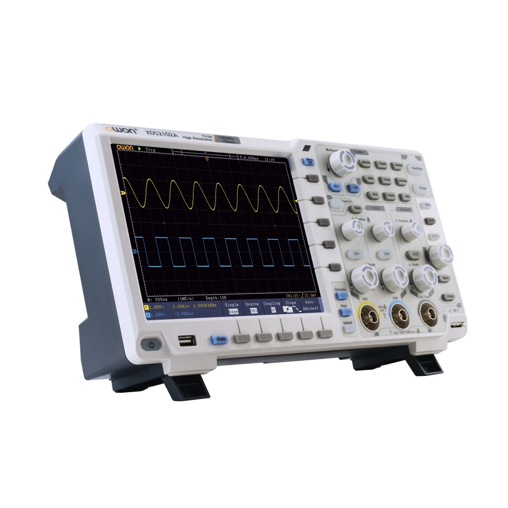 OWON XDS2102A Osiloscopio Digital Oscilloscope 1GS/s 100MHz 2CH 20 Mpts Record Length 12 bits Multimeter Oscilloscope Generator