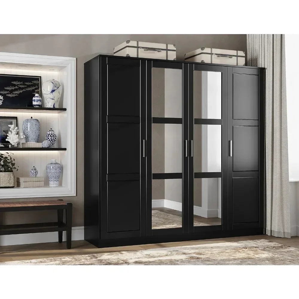 

Living Room Cabinets Door Wardrobe with Mirrored Doors, Renewable Eco-Friendly Wood