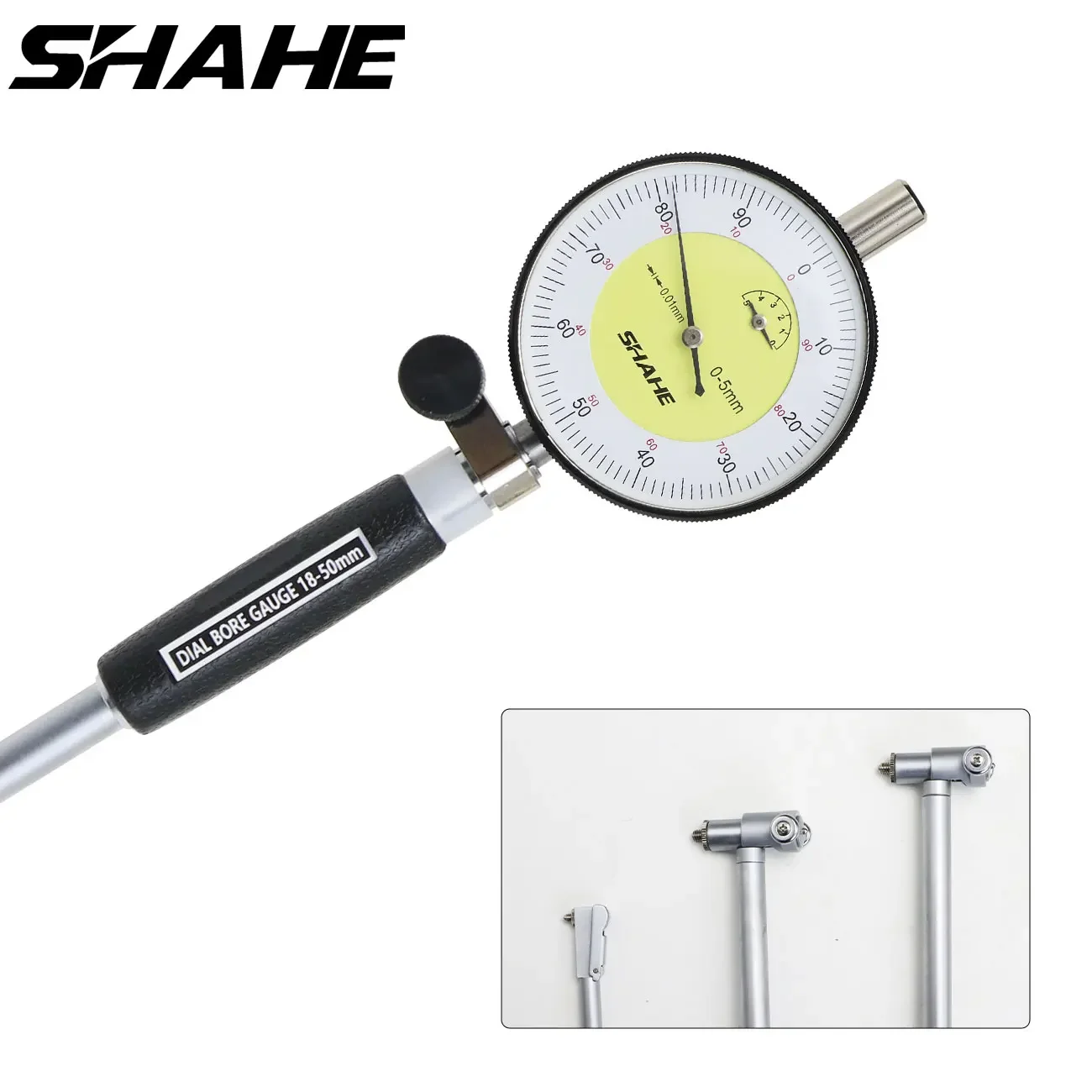 SHAHE Measuring Extender Dial Bore Gauge Set 18-50/50-100/100-160mm Internal Measure Cylinder Instrument 0.01mm