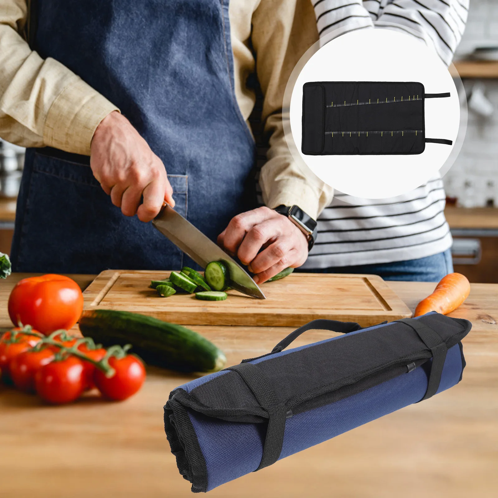 

1 шт., сумка для рулонов шеф-повара, держатель для ножей с 22 слотами, большая емкость, портативный органайзер для хранения столовых приборов, сумка для рулонов шеф-повара, держатель с 22 слотами