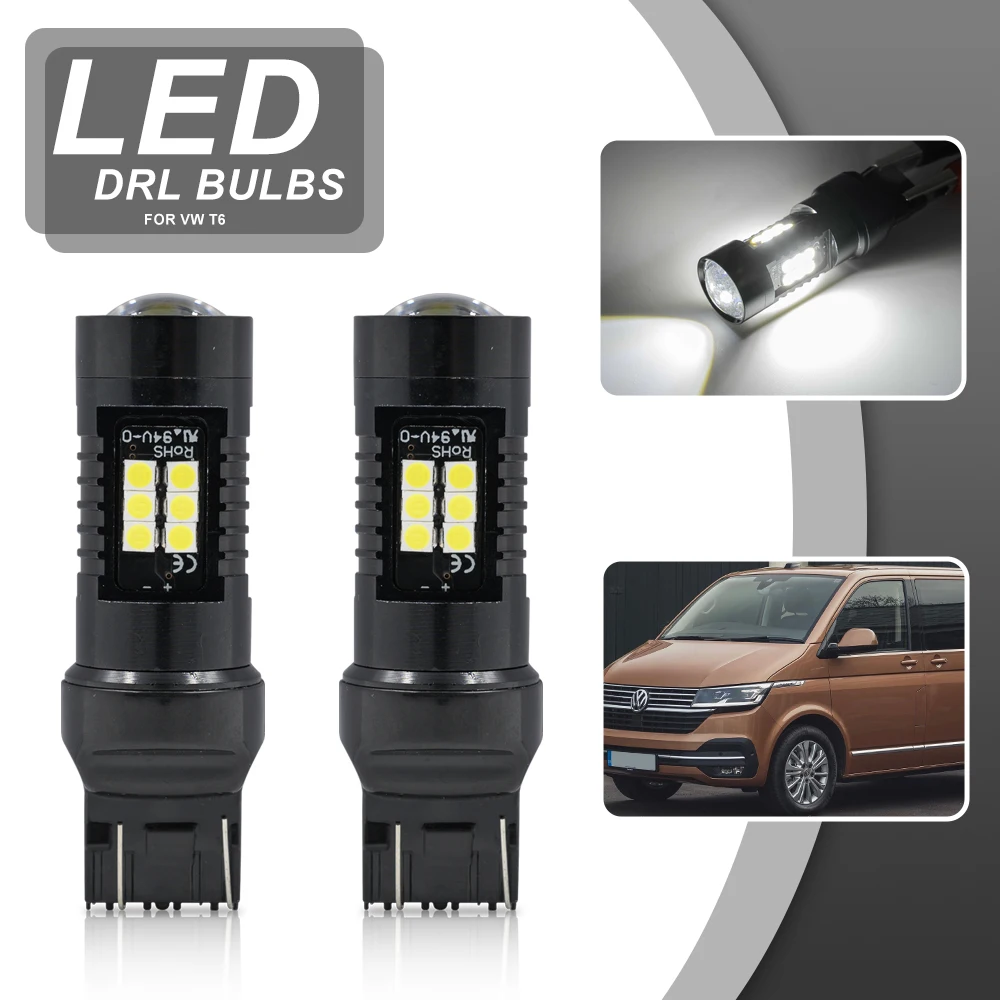 Дневные ходовые огни, светодиодные лампы для VW Caravelle T6 2016 2017 2018 2019 2020 T20 7443 W3x16q W21/5W 7443LL, проектор Canbus
