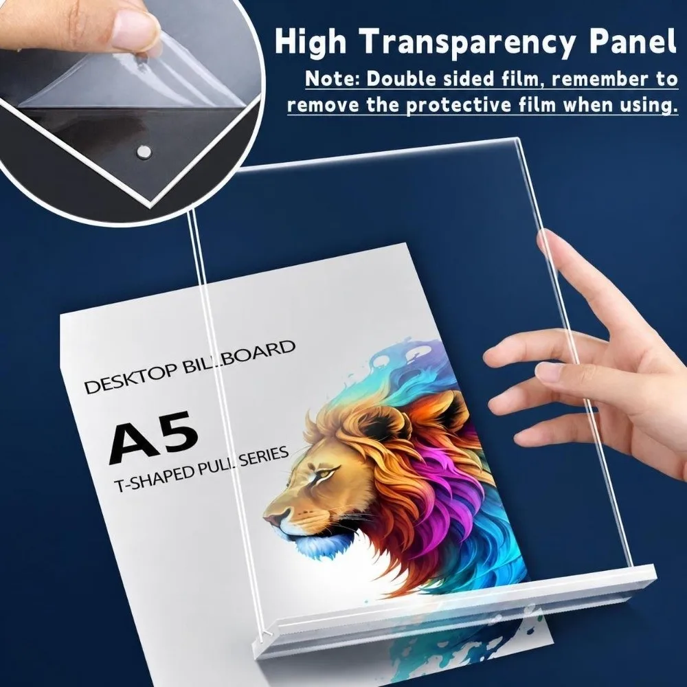 High Quality A4/A5/A6 Desk Display Stand Acrylic Double Side Clear Price Label Display Rack Transparent Photo Holder Hotel