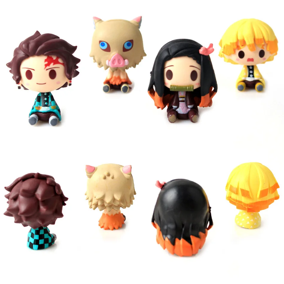 4 unids/set Anime Demon Slayer Kimetsu No Yaiba figura Q Posket Kamado Tanjirou Kamado Nezuko Agatsuma figuras de juguete 4-5cm