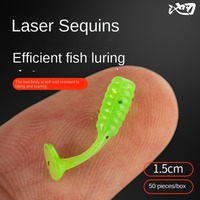 100Pcs/2Box 1.5cm Mini Silicone Artificial Silicone Soft Bait Fluorescent Worm Bait Artificial Wobbler Carp Fishing Lures
