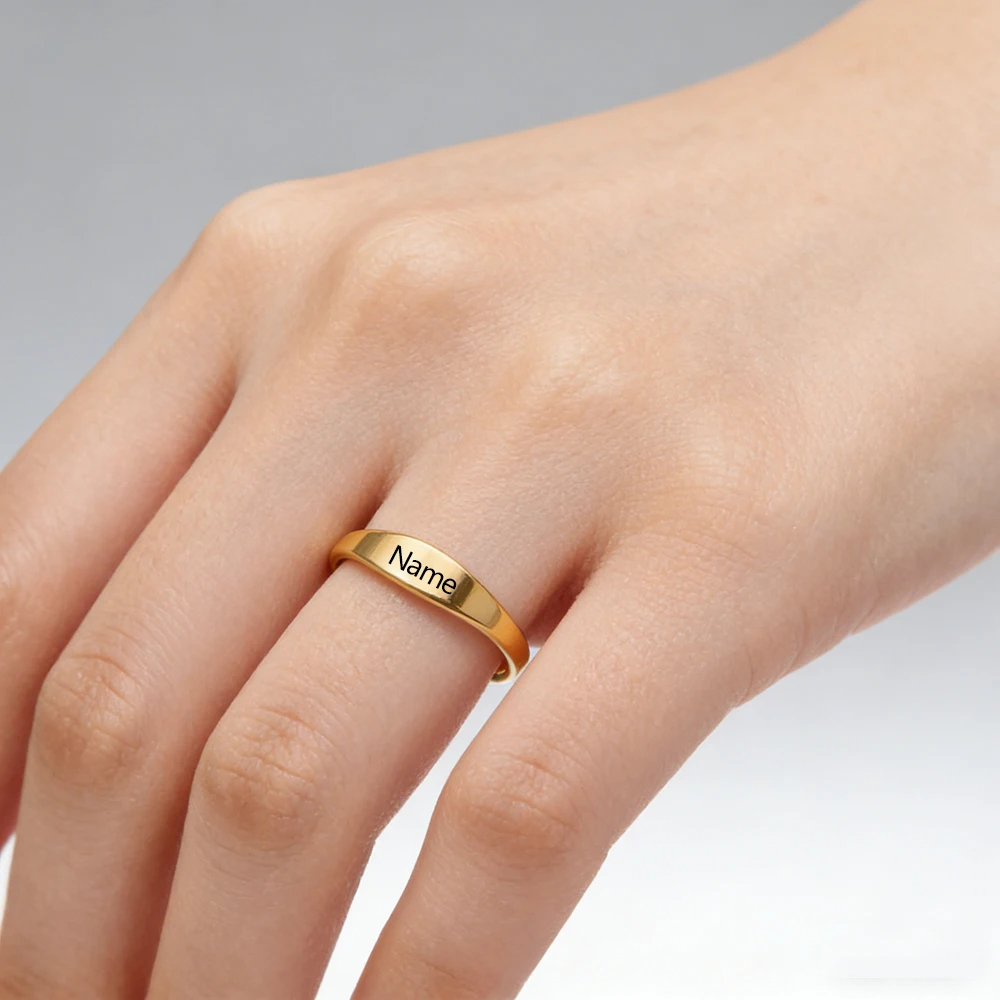 Sipuris personalisierte Ringe mit Gravur von Namen und Datum, Damenring aus Edelstahl, personalisierter Ring mit individuellem Symbol, Datum und Nummer, Schmuck, Hochzeitsgeschenk – Detail 8