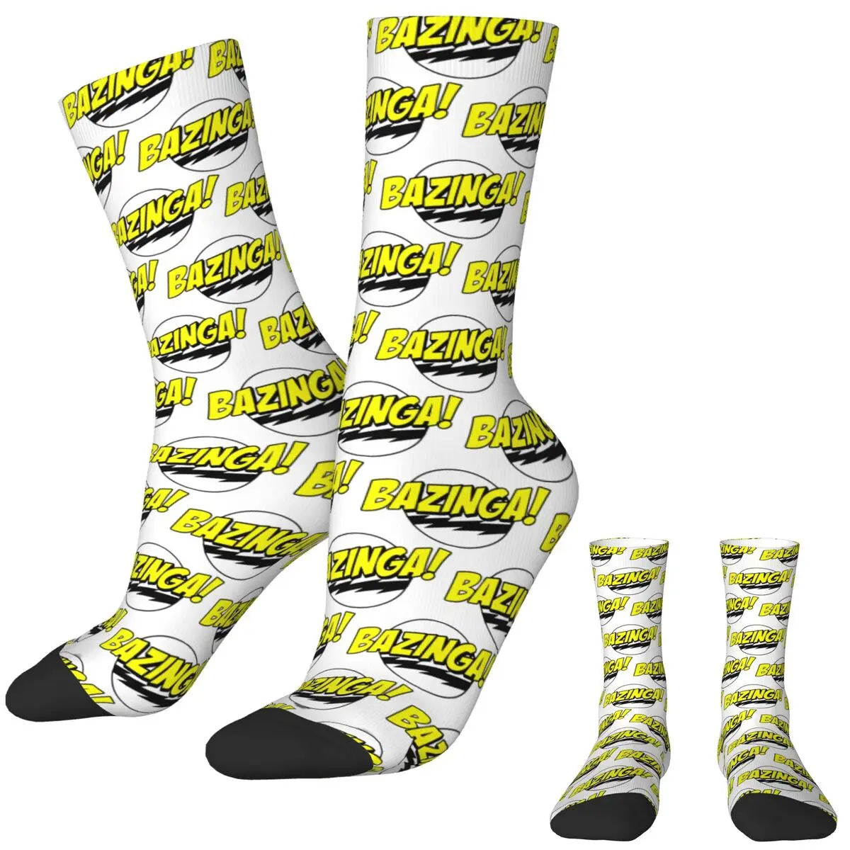 Bazinga The Big Bang Theory Socks Autumn Yellow Stockings Funny Men's High Quality Socks Printed Climbing Anti Sweat Socks