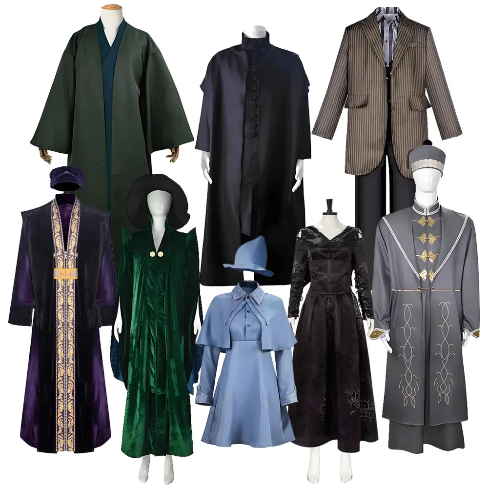 2025 Disfraz de Escuela de Brujería y Mago Profesor Mileva McGonagall Hogwarts College Presidentis Robe Disfraz de Halloween 2