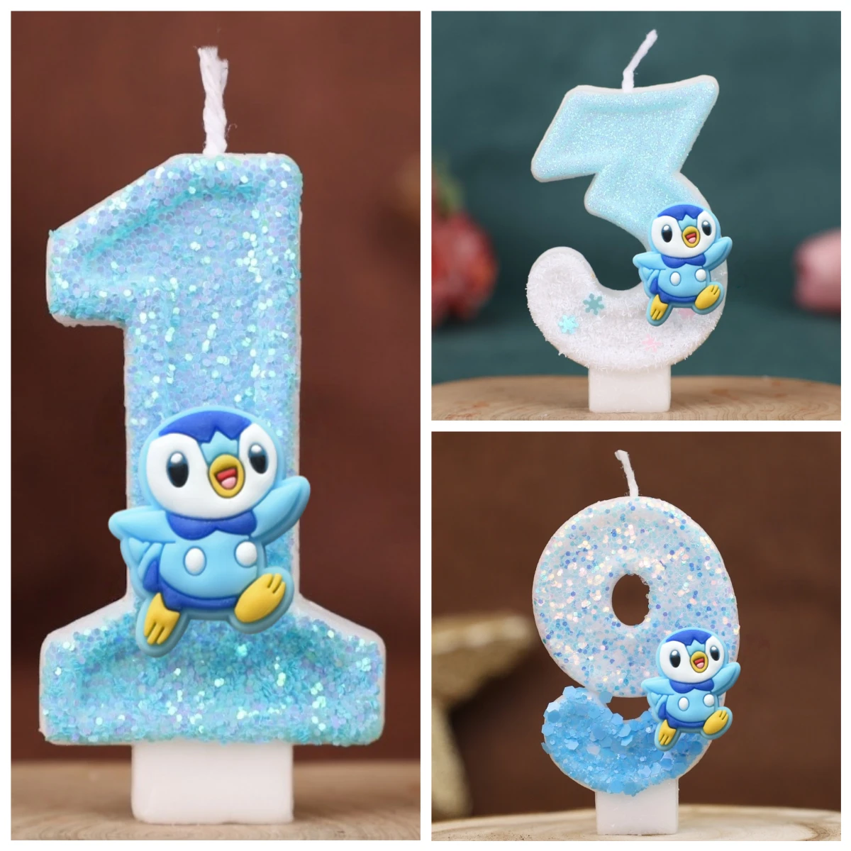 Pokemon Monster Digital Candle Kids Birthday Cake Decoration Cartoon Anime Figure Supplies Party Accessories Christmars Gifts