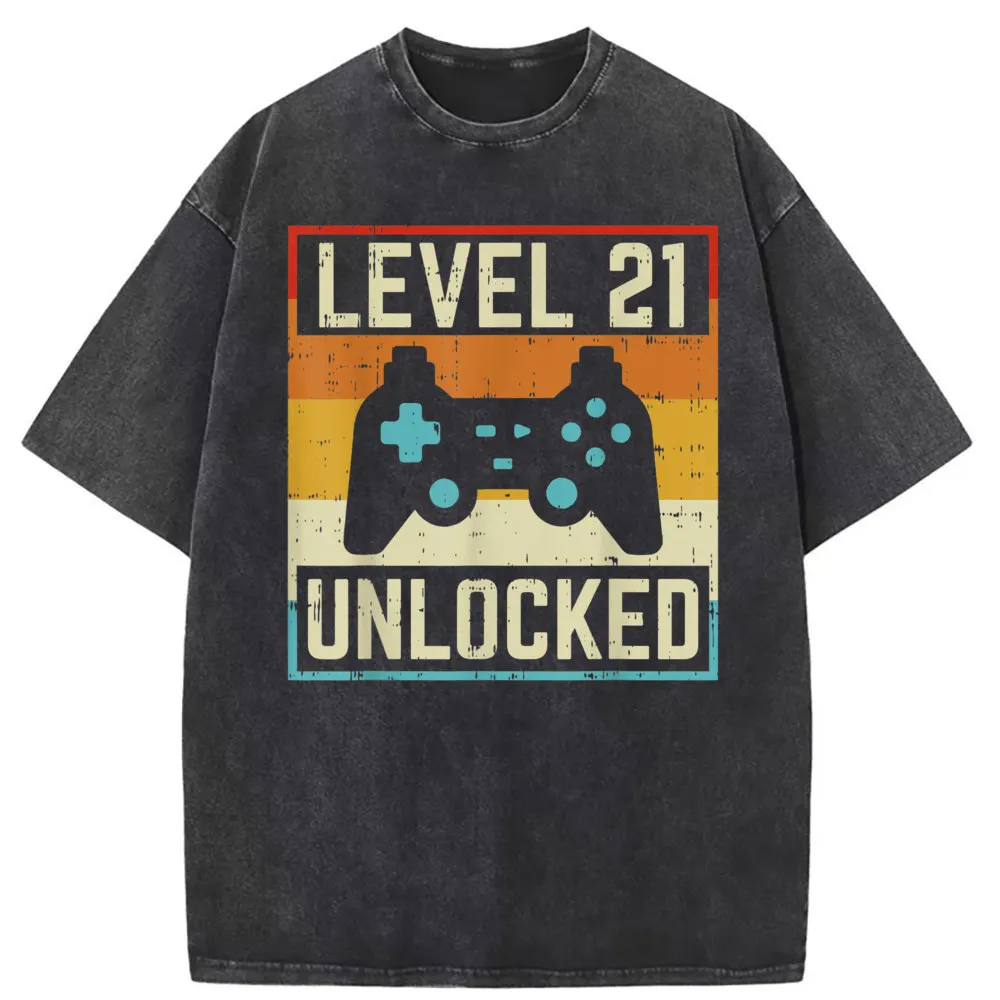 Level 21 Unlocked 21st Mens Sweatshirts Printed Long Sleeve Vintage Tshirts Man Funny Classic Retro Cotton Tee Shirts