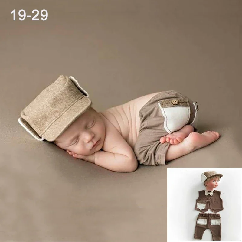 Newborn Baby Photography Clothing Sets Rompers Hat Overalls Bebe Photo Outfits Boy Girl Infant Costumes Photo Studio