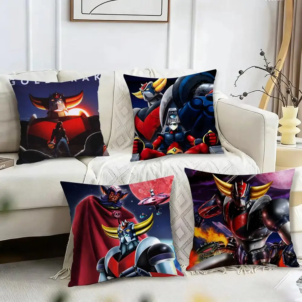 M-Mazinger Grendizer Goldorak Cushion Cover Pillow Case Short Plush Square Throw Pillow Covers Pillowcase Sofa Home Decor Gift