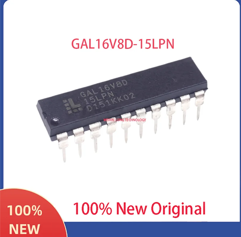 GAL16V8D-15LPN GAL16V8D Programmable Logic Chip, DIP-20 Direct Insertion Type