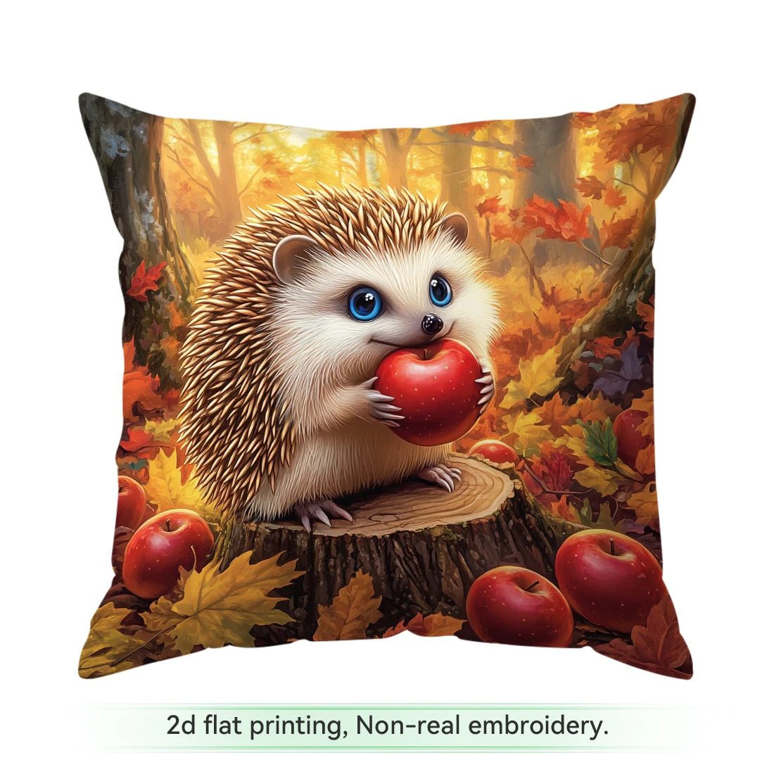 1pc Autumn Little Hedgehog Pumpkin Cushions Pillowcase Polyester Cushion Cover Throw Pillow Pillowcover Home Car Sofa Decor