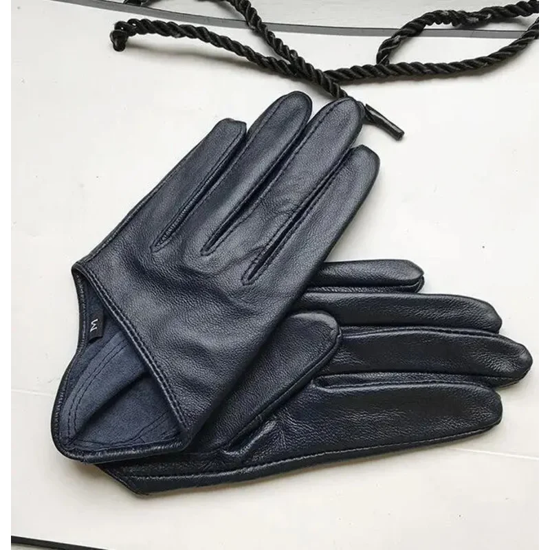 Autumn And Winter Women'S Short Design Imitation Sheepskin Gloves Thin Gloves Half Palm Black Glove 8 Colors