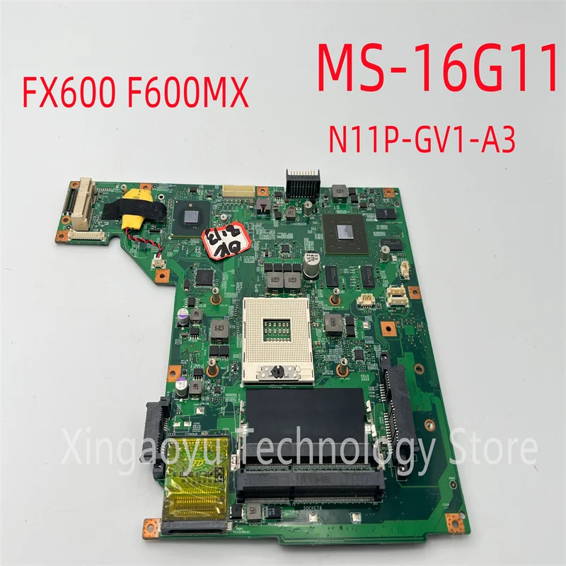 

Original MSI FX600 F600MX Laptop Motherboard MS-16G11 VER ：1.0 DDR3 GT325M 100% Test OK