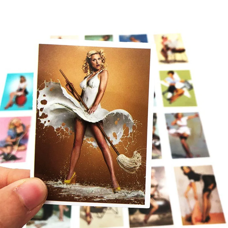 10/25pcs  Sexy Personality Wwii Girl Skateboard Travel  Mobile Phone Guitar Decoration  Suitcase  Laptop  Diy  Luggage Stickers