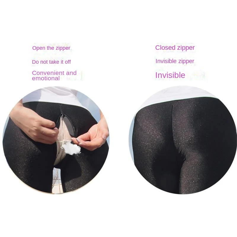 Seamless Open Crotch Outdoor Sex Leggings Push Up Fat Plus Size Elastic Cotton Women Pants Sexy Workout Sports Female Clothing