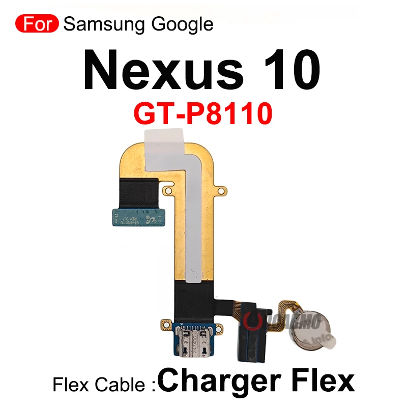 USB Charging Dock Charger Port Flex Cable + Headphone Jack Vibrator Replacement Part For Samsung Google Nexus 10 P8110 GT-8110