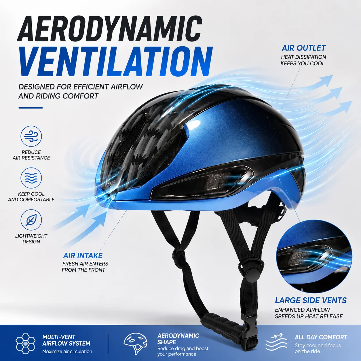 Aero Cycling Helmet with Sunglasses Holder Integrally-molded Road Bike Helmet Men Women Breathable MTB Bicycle Helmet Casco
