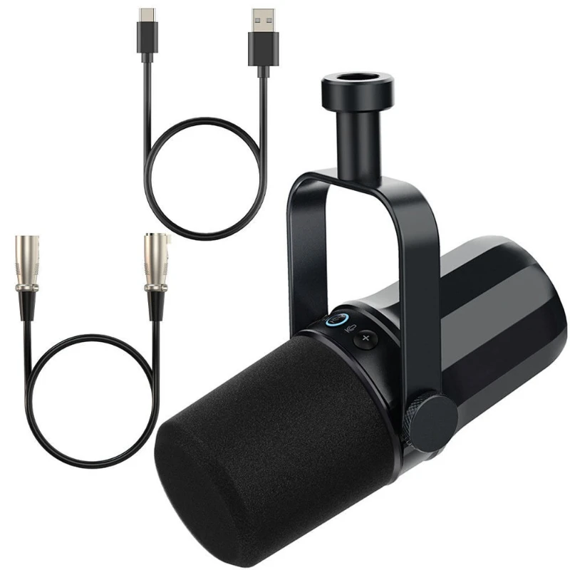 

USB Plug and Play Dynamic Microphone/XLR No Delay Monitor Live Douyin Recording Dynamic Microphone