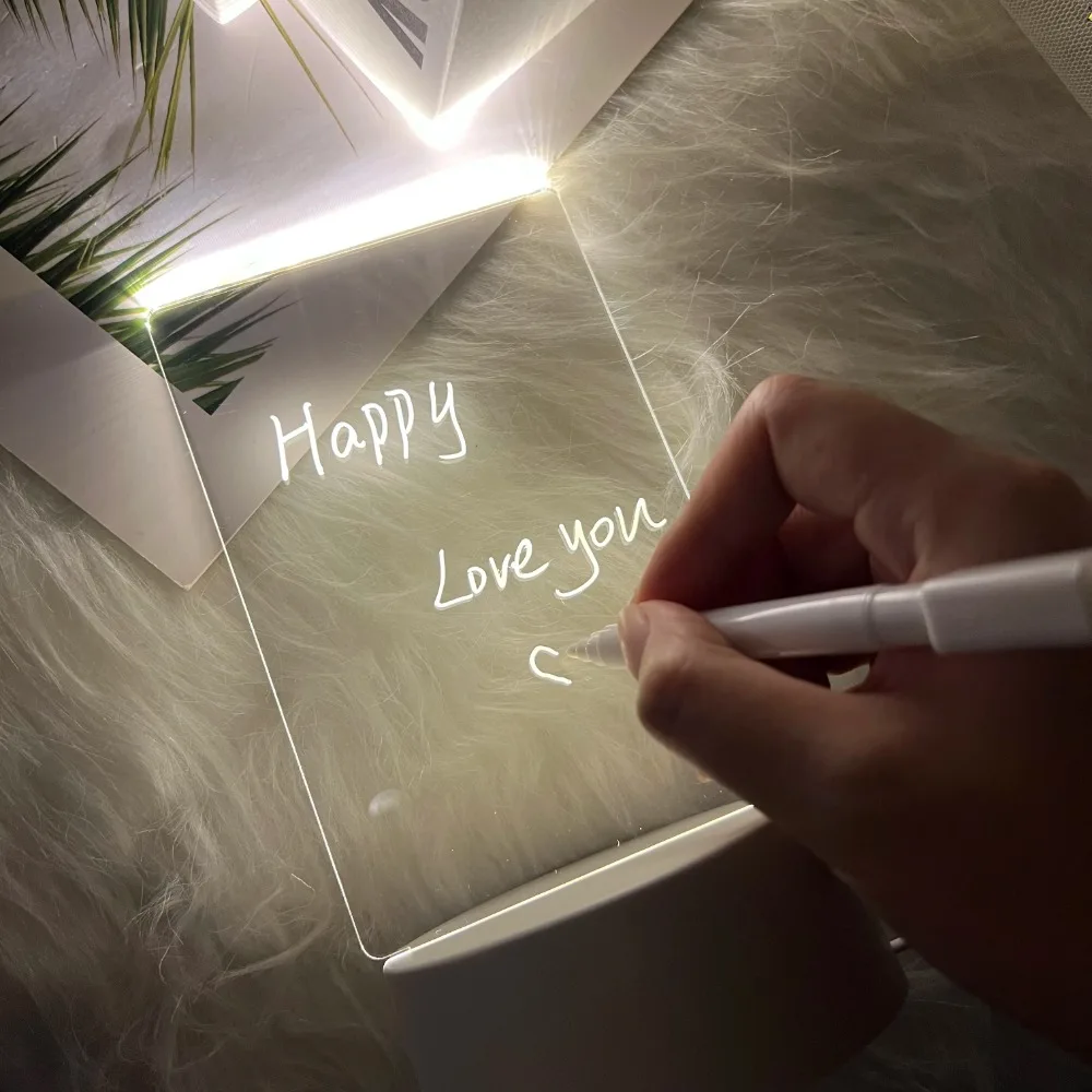 Rewritable Word Board Note Board LED Night Light with Pen Warm Family Atmosphere USB Power Night Light Family Children's Festi