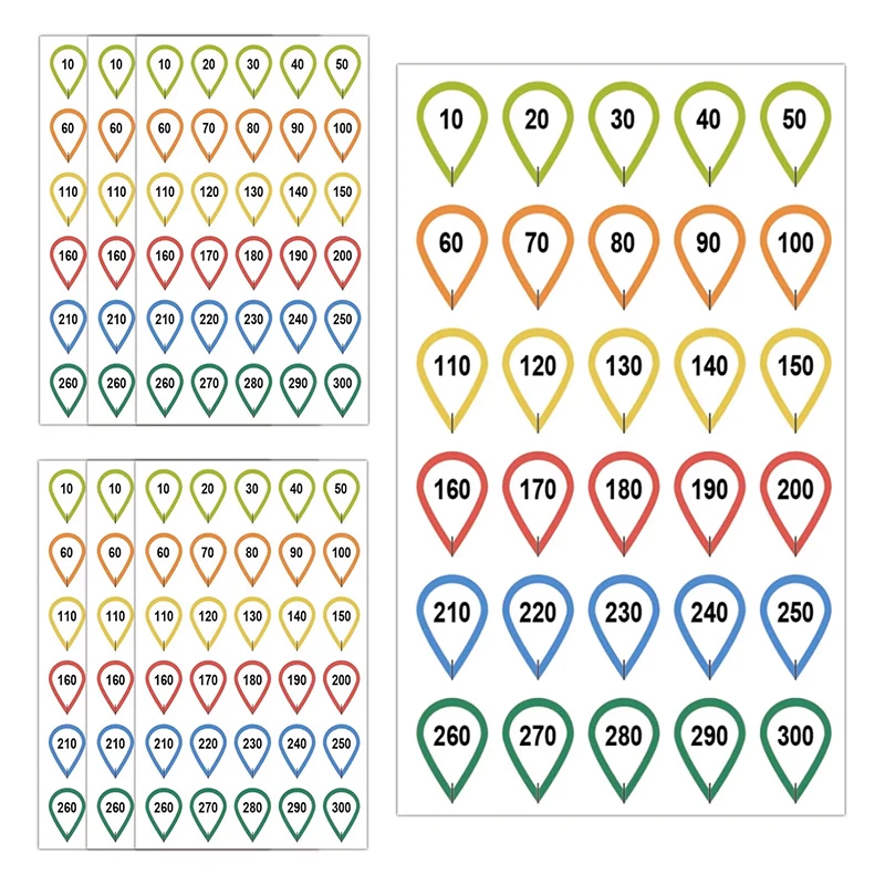 [JN] 10 Sheets Rifle Scope Turret Sticker Set Scope Adjustment Dope Stickers Rifle Scope Turret Tags For Distance Markers