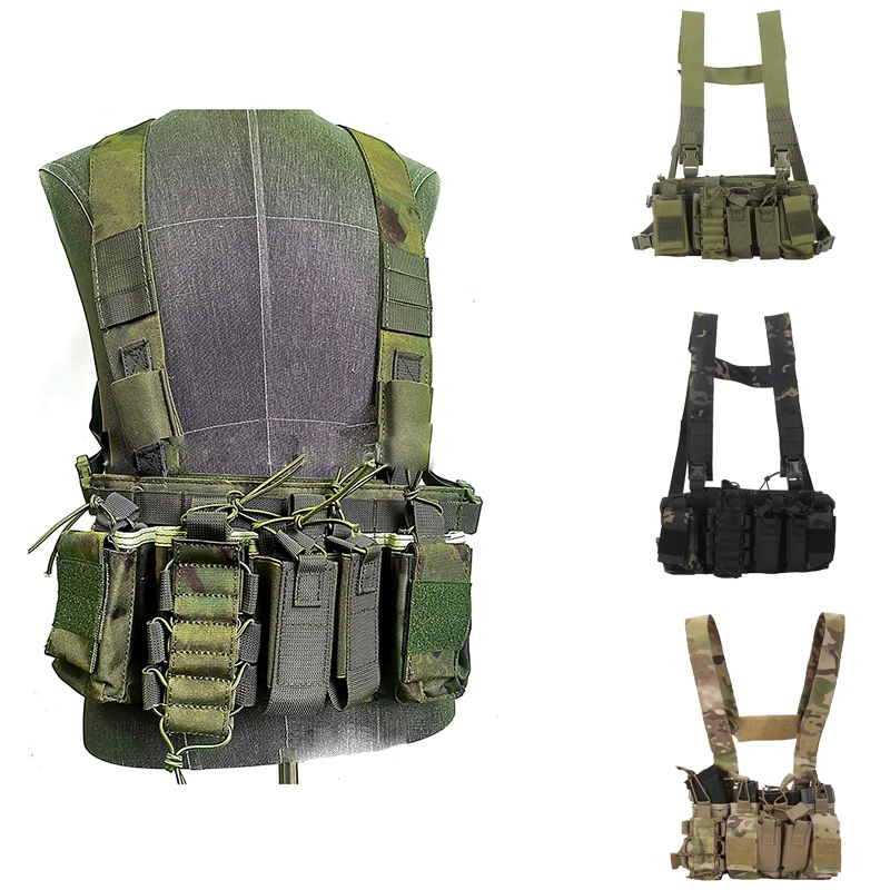 Tactical FG atacs Camo Chest Rig Vest Molle System Magazine Pouch Drop Dump Pouch Waist Bag Airsoft Hunting Apparel Accessories