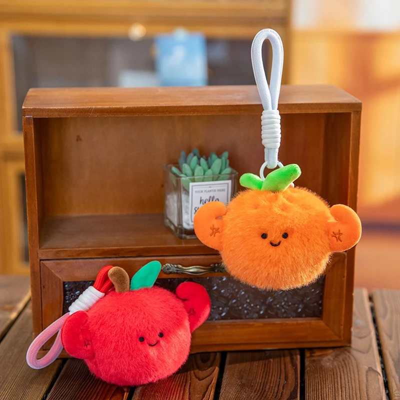 Hurtownia: Urocze, małe, pluszowe zawieszki w kształcie owoców (12 cm) - cytryna, banan, gruszka, awokado - breloczek do kluczy, ozdoba do plecaka, prezent.