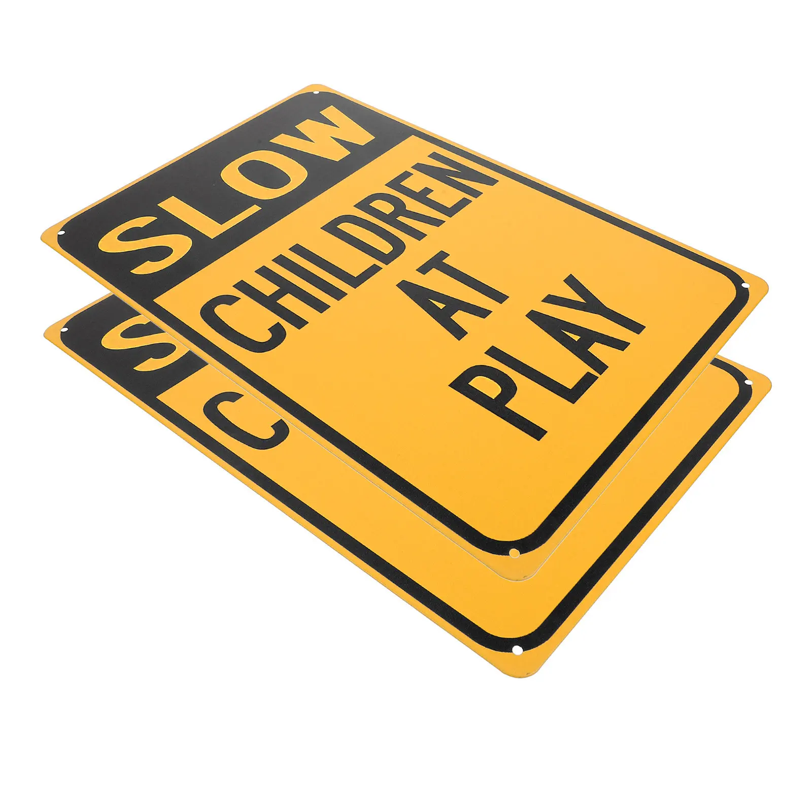 2pcs-safety-signs-slow-at-play-iron-signs-high-visibility-easy-installation-for-neighborhood-streets-slow-down-sign