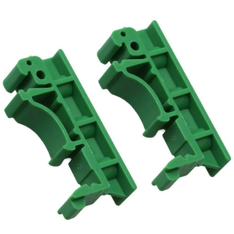 AS60-10Pcs DRG-01 PCB Mounting Brackets Screws Green For DIN 35 Mounting Rails Adapter Replacements Parts