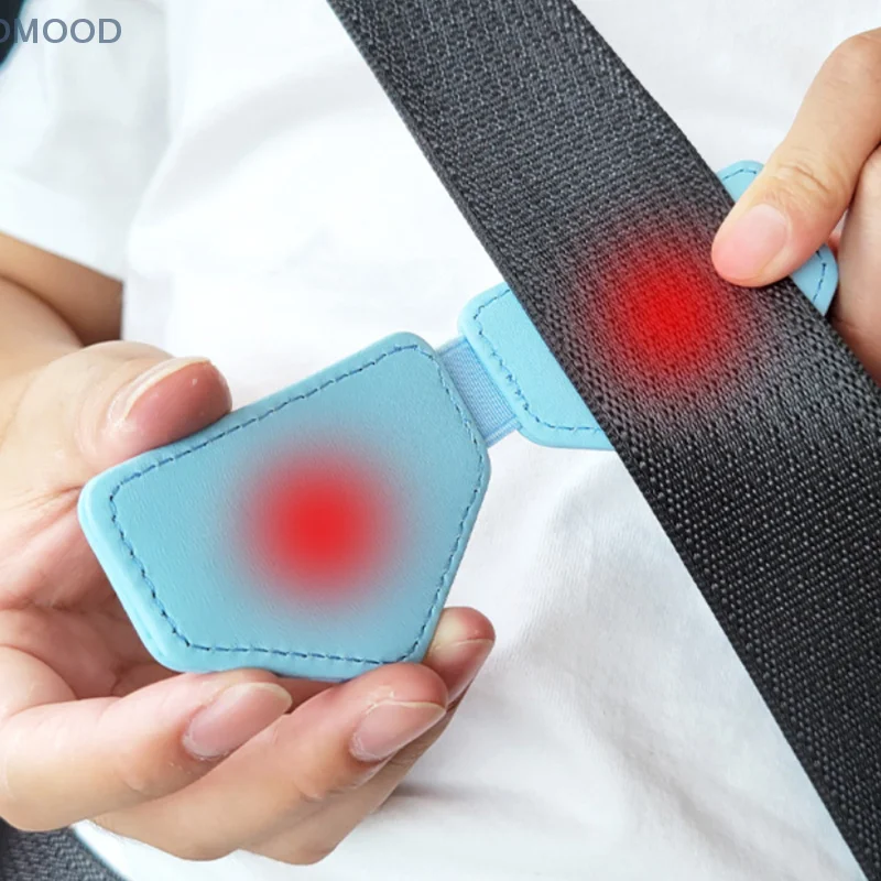 Clipes coloridos para cinto de segurança de carro, mini cintos de segurança magnéticos, limitador universal de couro pu, clipe fixo, acessórios para carro, interior 50x75mm