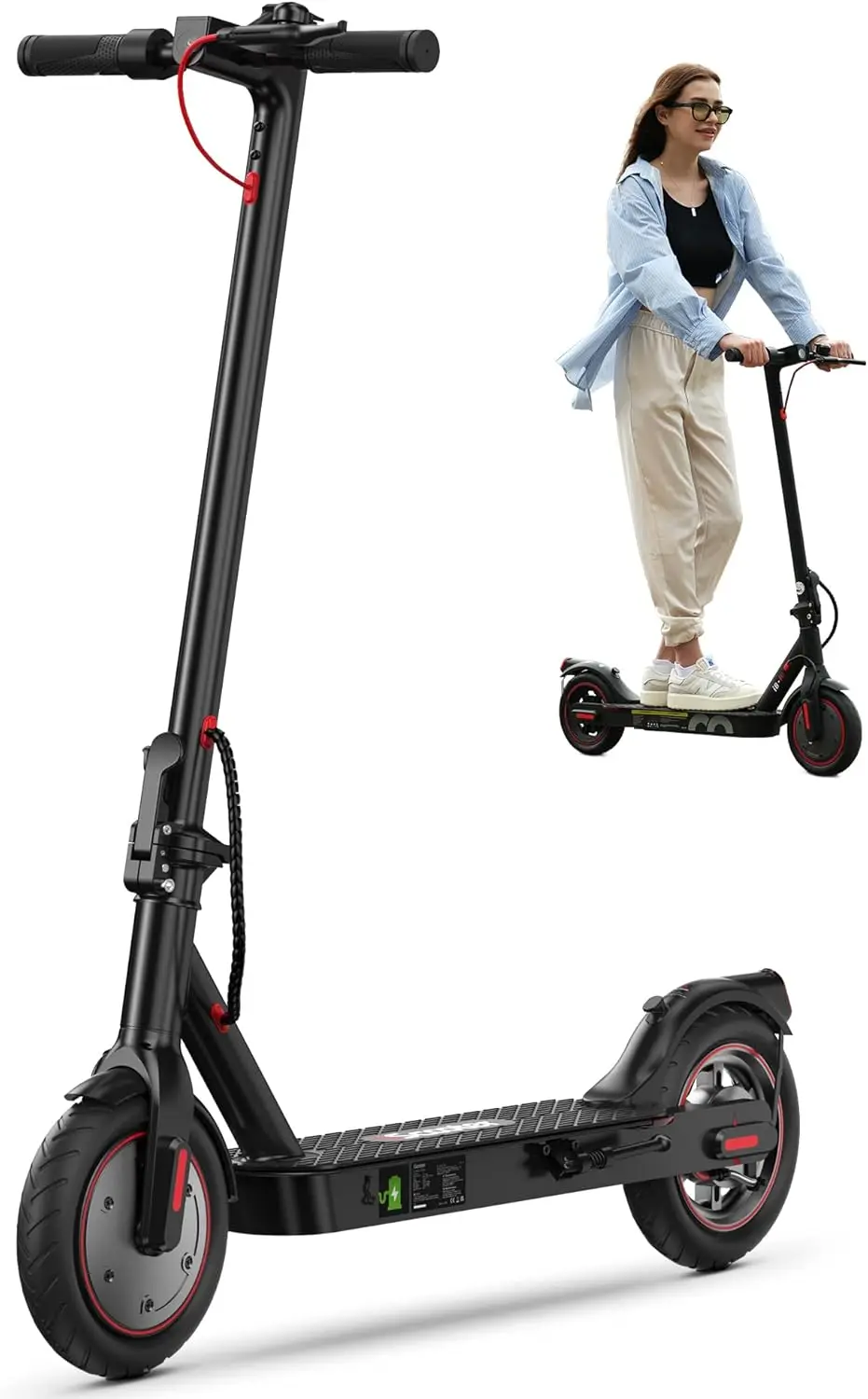 Electric Scooter for Adults, 18/12 Miles Long Range,18/15.6 Mph Top Speed, Commuting Electric Scooter with Cruise