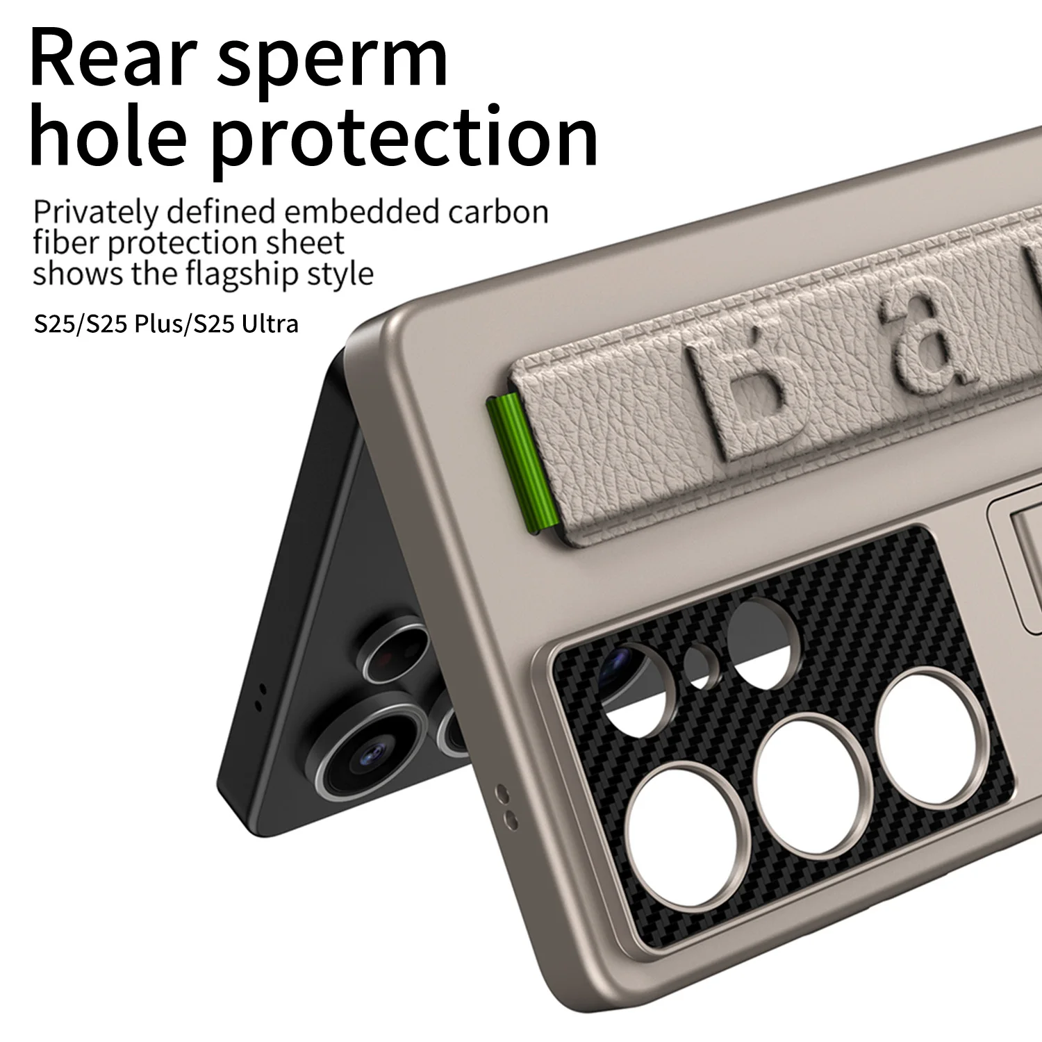 Funda Original para Samsung Galaxy S25 Ultra, soporte con correa de cuero, cubierta de plástico mate a prueba de golpes para Galaxy S25 Ultra