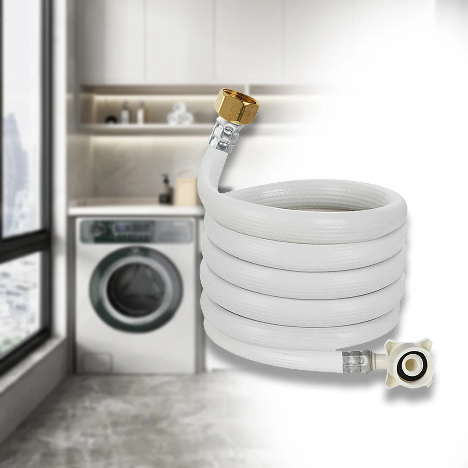Faucet Line Connector Washing Machine Inlet Hose Connection Supply Line Water Inlet Hose Connector for Dishwashers Bathroom
