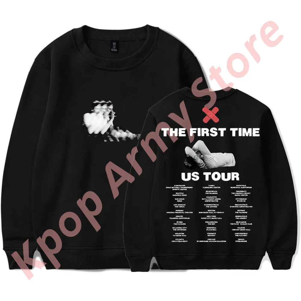 The Kid Laroi Blur Black Tour Merch Top The First Time Crewneck Sweatshirts Women Men Fashion Casual Long Sleeve