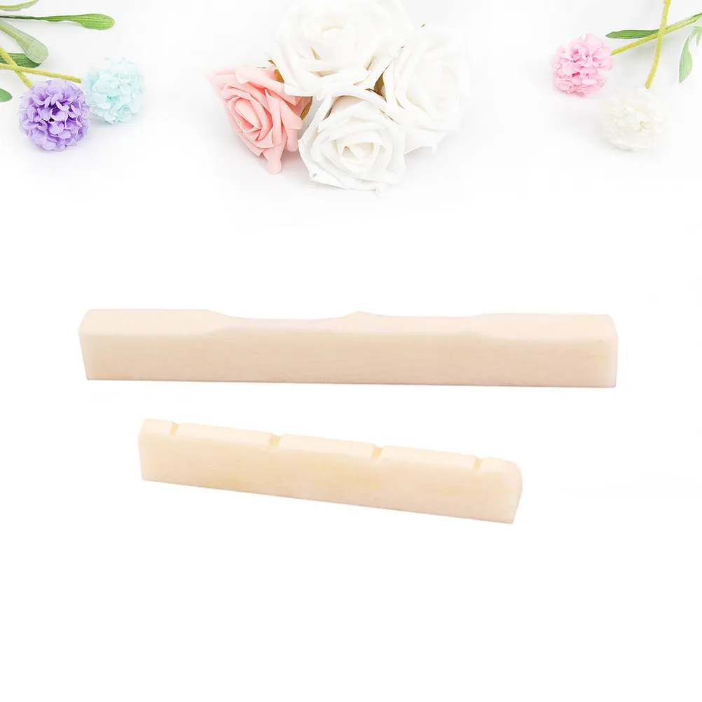 Premium Bone Guitar Nut Saddle Set for Four String Ukulele and Guitar Easy Custom Fit Enhanced Sound Quality Professional Grade