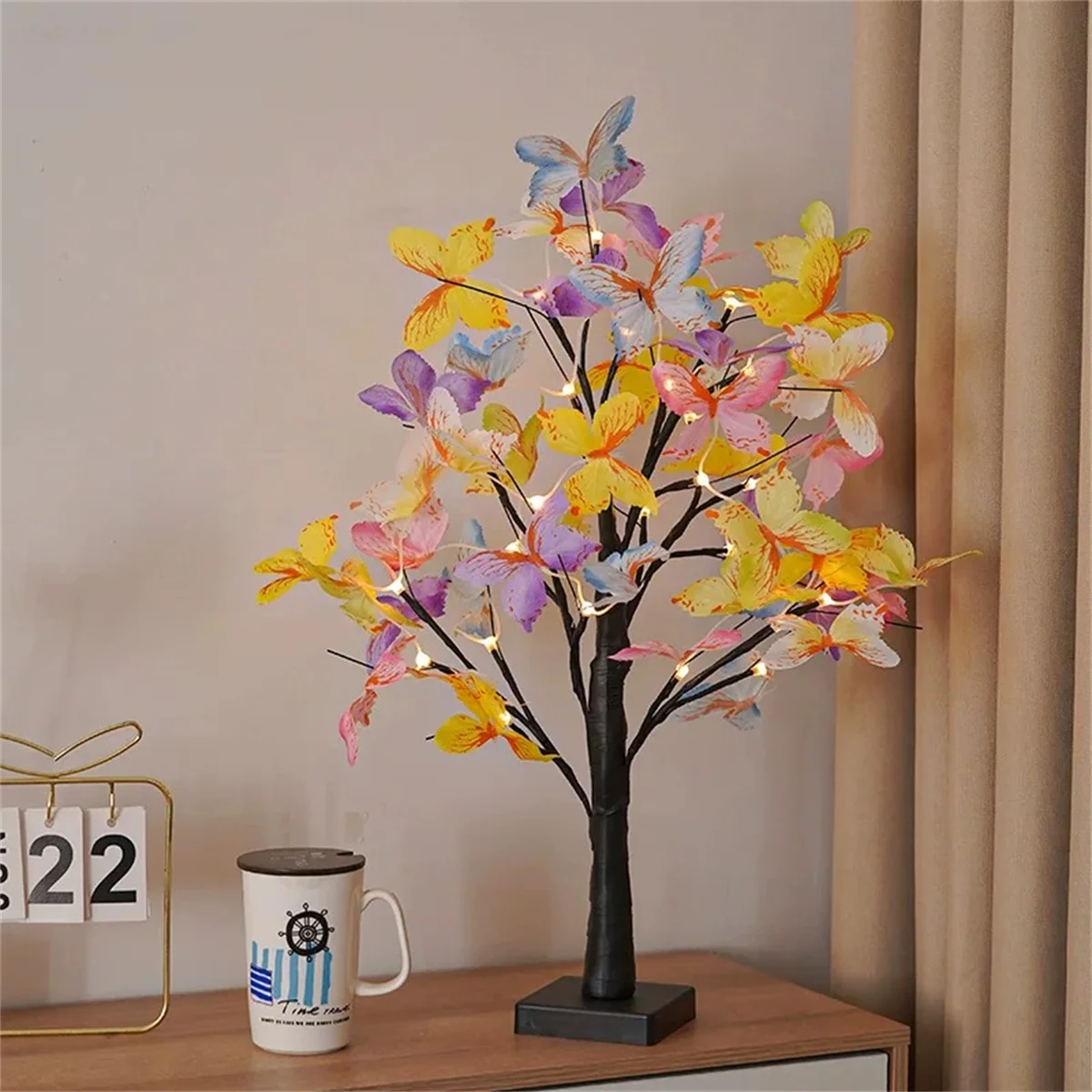 24LED simulation butterfly tree light USB battery box dual-use suitable for bedroom, living room, desktop decoration light