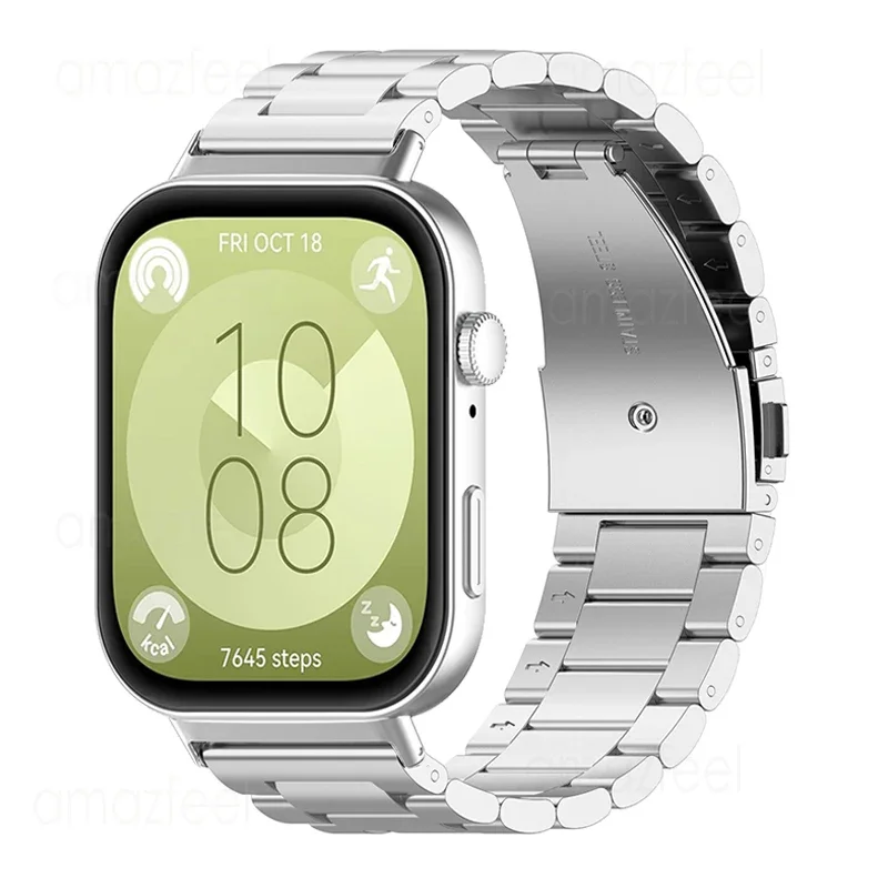 Huaweiステンレススチール用時計バンド,金属製ストラップ,スマートウォッチ用アクセサリー,交換用ブレスレット,3個セット