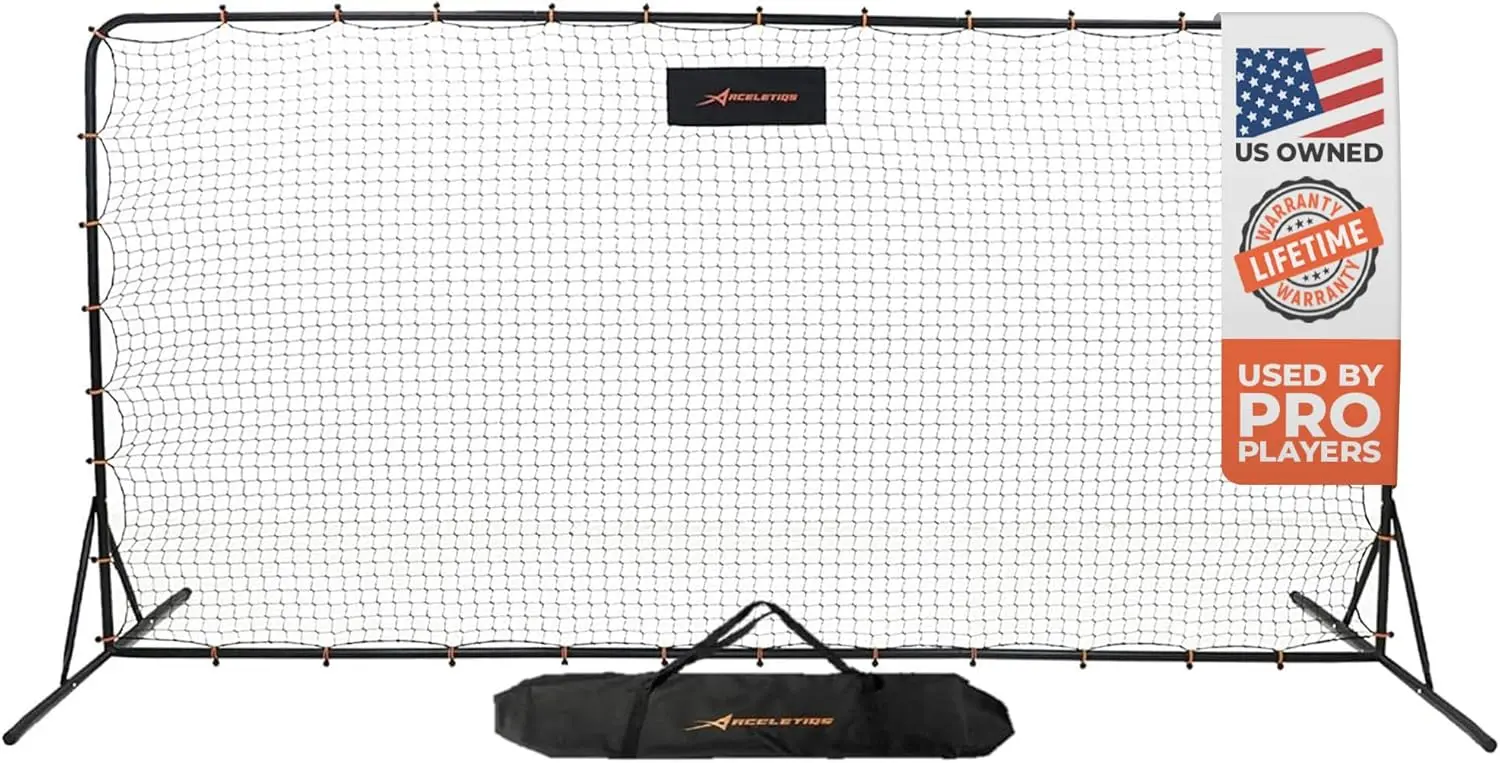 Rebounder Net 6x12 Feet Practice Soccer Training Equipment | Portable, Easy Assembly, Steel Frame | Perfect for Practicin