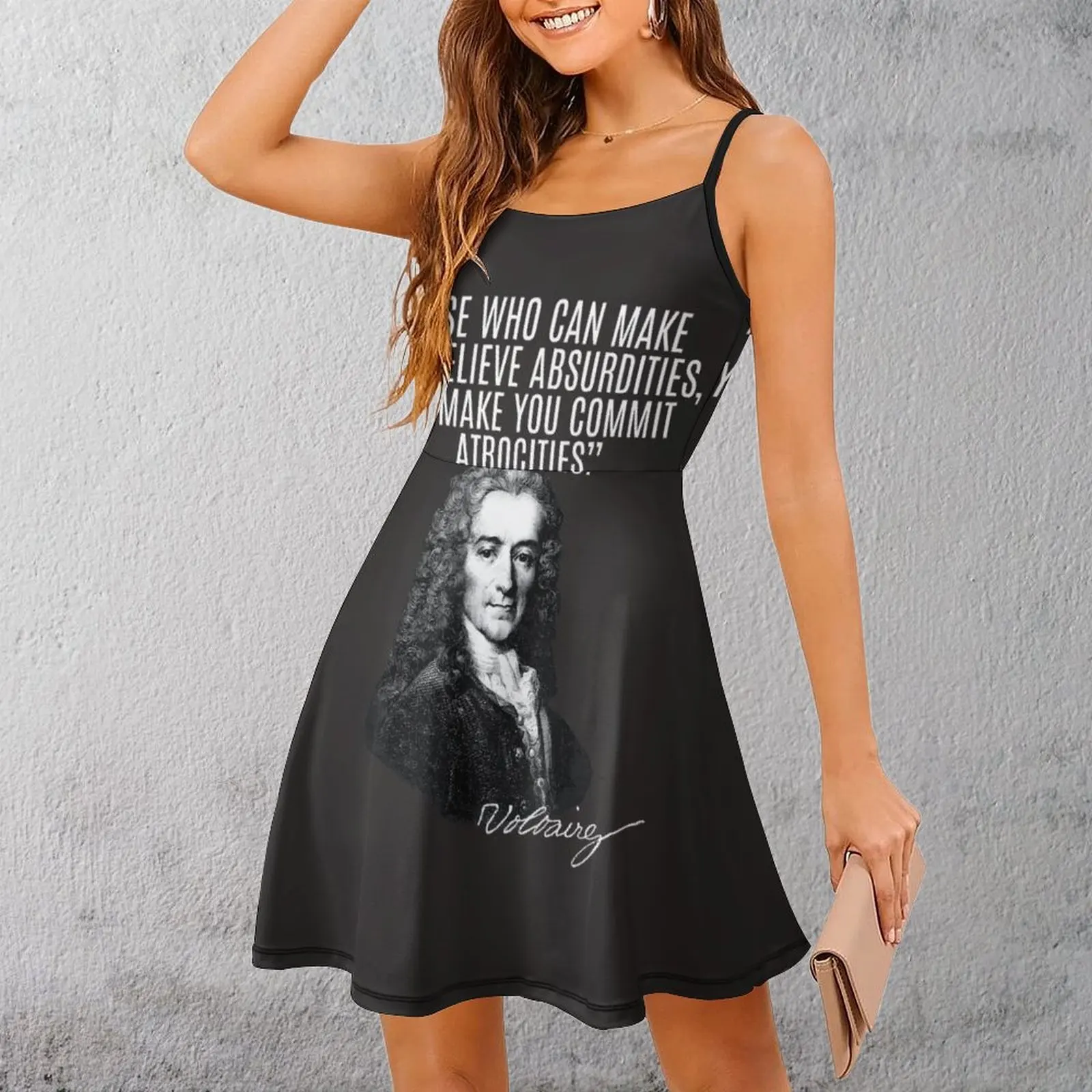 

Voltaire Wisdom Quote Art Farming Tractor Graphic Tee Women's Sling Dress Funny Exotic Woman's Clothing Geek Clubs The Dress