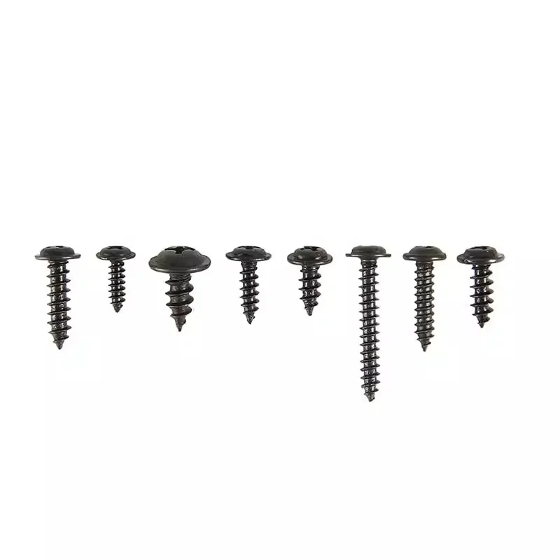 340pcs/Box black Flat Head Cross Carbon Steel Self-Tapping Screw M3 M3.5 M4 M5