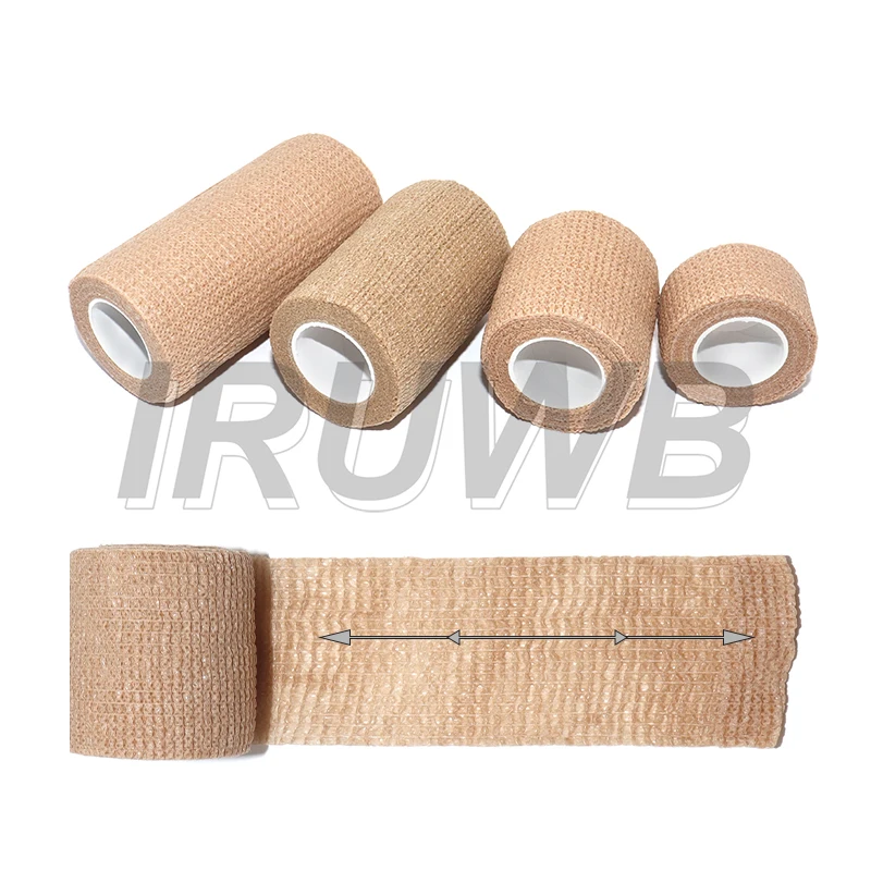 1 Roll Medical Adhesive Bandage Elastic Breathable Sports Self Adhesive Tape Beige Wrap Finger Tape For Wrist Ankle First Aid