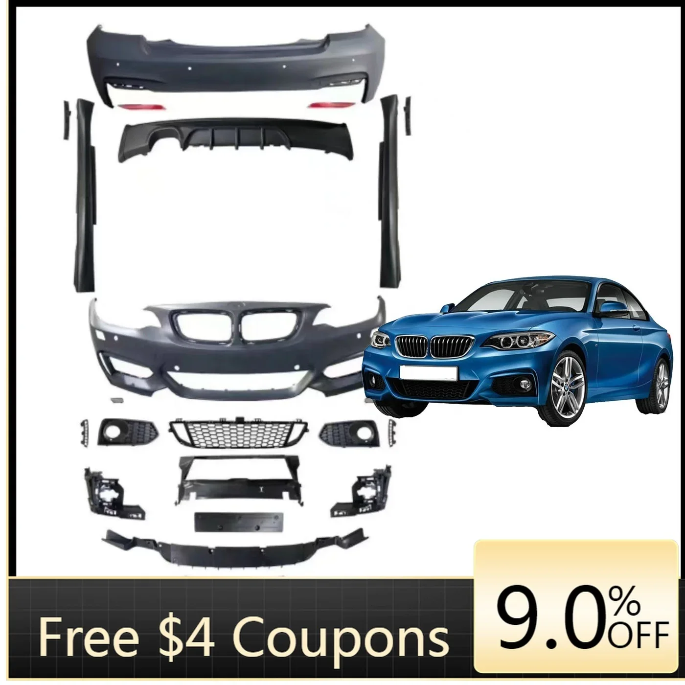 

XDS For 2 Series Upgrade F22 F23 M-Sport Competition Bumper F22 Body Kit M-Tech 2014-2017High quality