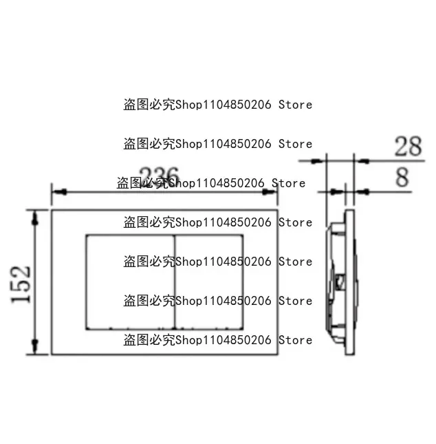 Adapted To Wall-mounted Toilet, Hidden Water Tank Flush Button, Squat Urinal Into Wall,Water Tank Button Lengthened and Enlarged