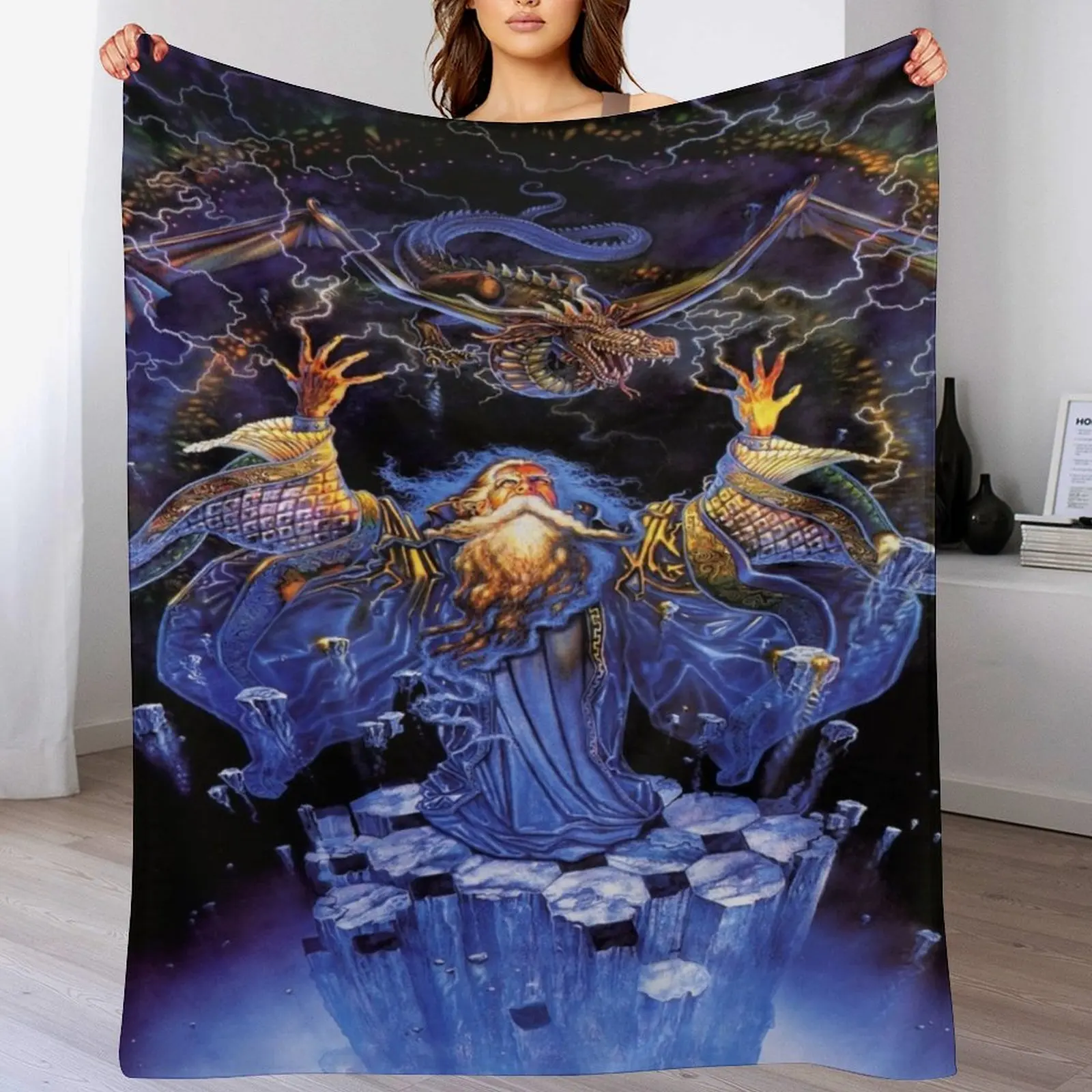 

Dragon&Wizard Throw Blanket Moving Bed Blankets