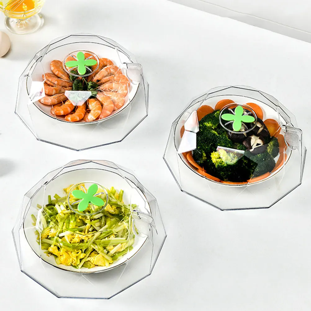 

2Pcs Dustproof Food Covers Plastic Protective Covers Household Kitchen Food Cover Fresh Keeping Kitchen Supply