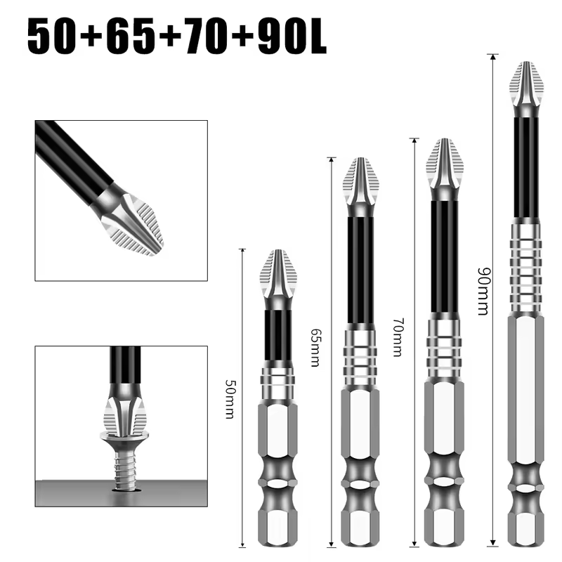 K5 Non-slip High Hardness Bit S2 Strong Magnetic 5A Black Non-slip Cross Head Electric Drill Electric Screwdriver Bit - Image 8