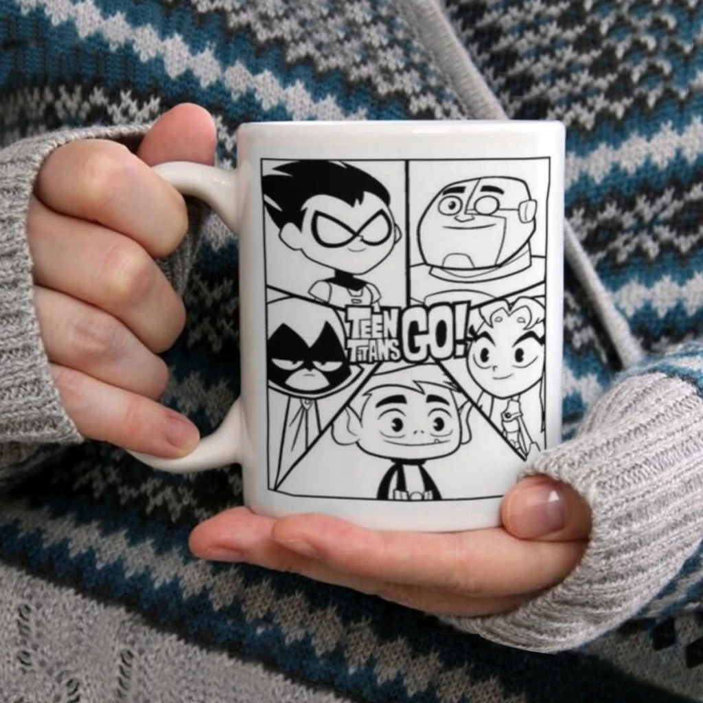 Cartoon T-TEEN-TITAN G-GO Ceramic Mug Cute Coffee Tea Milk Stave Mugs And Cups with Handle Novelty Gifts