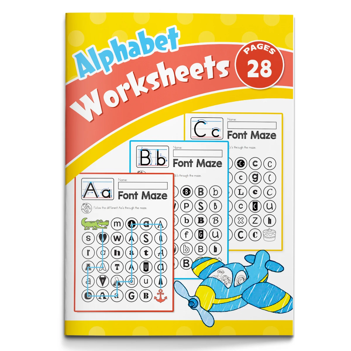 Children's alphabet coloring book, cute cartoon patterns, preschool early education workbook, boost your baby's hands-on skills